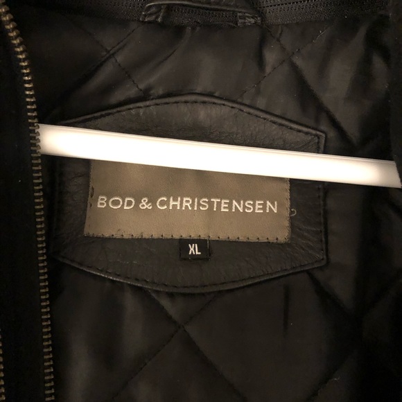 Winter Leather Coat with hoodie - Picture 2 of 2